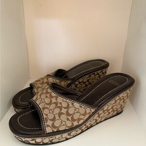 Coach Brown Signature Chunky Sandals